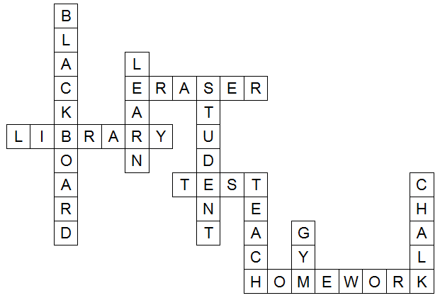 crossword grid with answers