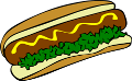 hot dog with toppings