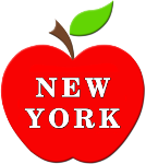 NEW YORK written on apple