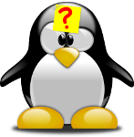 penguin with sticky note on forehead with question mark