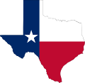 state of Texas with flag