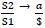 Lacan's symbols for the University Discourse, one ratio of S2 over S1, with arrow pointing to another ratio of a over $