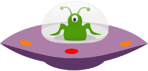 alien in flying saucer