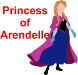 Anna of movie Frozen with words Princess of Arendelle