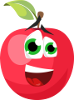 cartoon red apple with face
