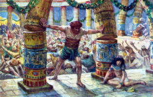 Samson Pulls Down the Pillars by James Tissot