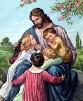 Jesus with Children by Otto Augustus Stemler