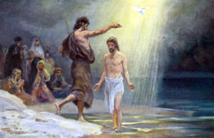 The Baptism of Christ in the Waters of the Jordan by Frederic Montenard