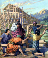 Noah and His Sons Building the Ark