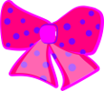 pink bow with polka dots