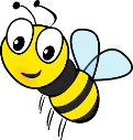 cartoon bee (reversed)