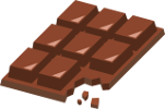 chocolate squares partially bitten