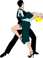man and woman ballroom dancing