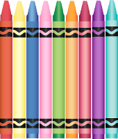 nine crayons in different colors