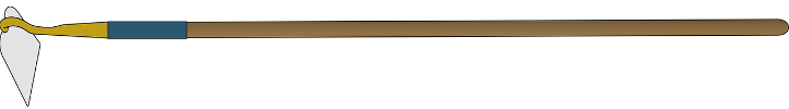 common long-handled garden hoe