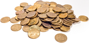 small pile of gold coins