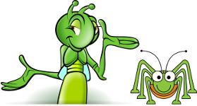 cartoon grasshopper and cricket