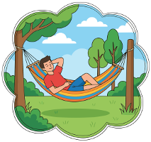 man relaxing on hammock
