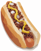 hot dog with toppings