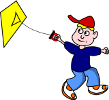 boy flying kite