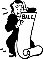 man looking at his bills, worried