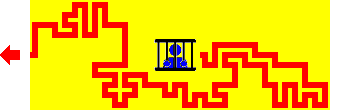 maze with prisoner in center