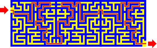 maze puzzle with enter and exit arrows