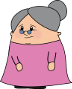 cartoon of old woman