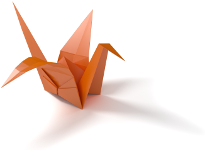 origami swan, folded paper resembling a swan
