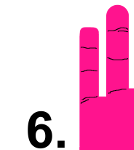 palm with pinky finger with a flat or square-shaped tip