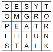 5 by 5 poker word search grid #2
