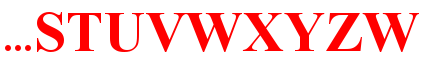 letters STUVWXYZW in red