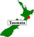 map of New Zealand with Taumata marked