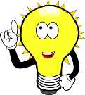 Eureka! Light bulb cartoon character representing an idea